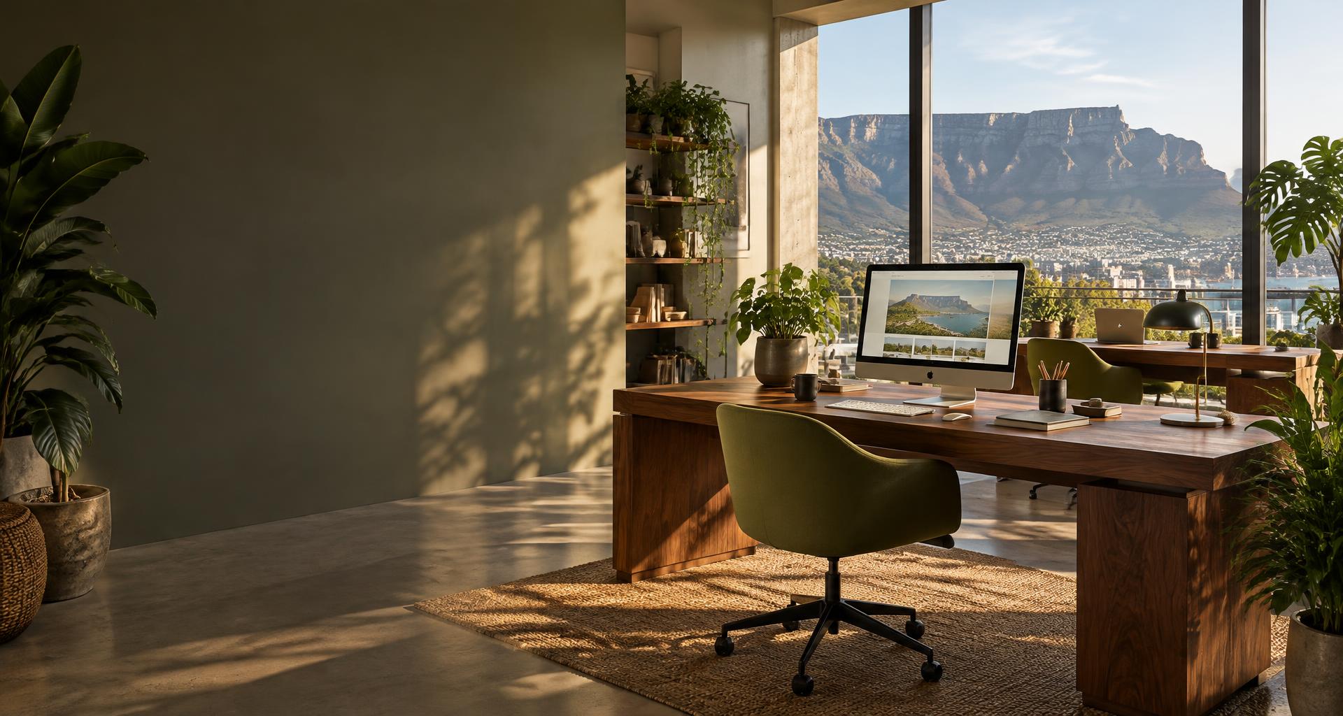 A website design studio overlooking Table Mountain